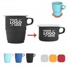 Collapsible Silicone Coffee Travel Mug With Lid-8oz